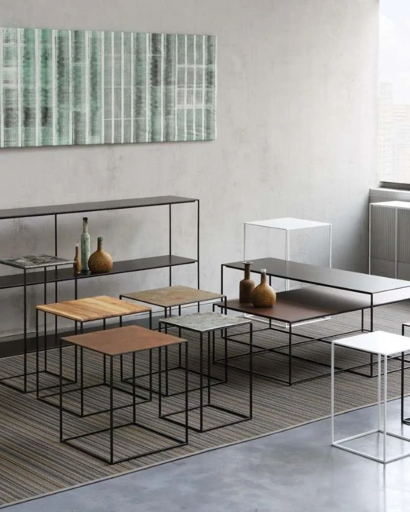 Zeus SLIM IRONY ART -sivupöytä, 41 x 41 x 46 cm, musta runko / lasikansi - Image 4