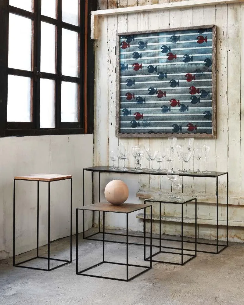 Zeus SLIM IRONY ART -sivupöytä, 41 x 41 x 46 cm, musta runko / lasikansi - Image 5