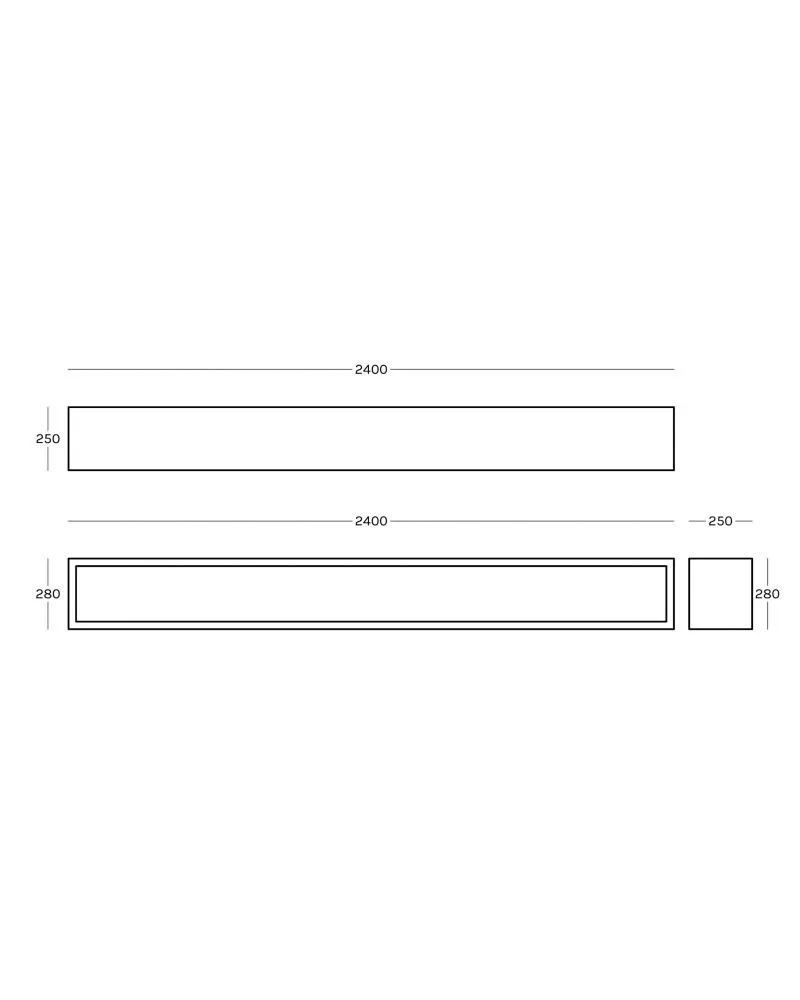 Zeus IRONY WALL RACK -seinähylly, 240 cm, musta - Image 4