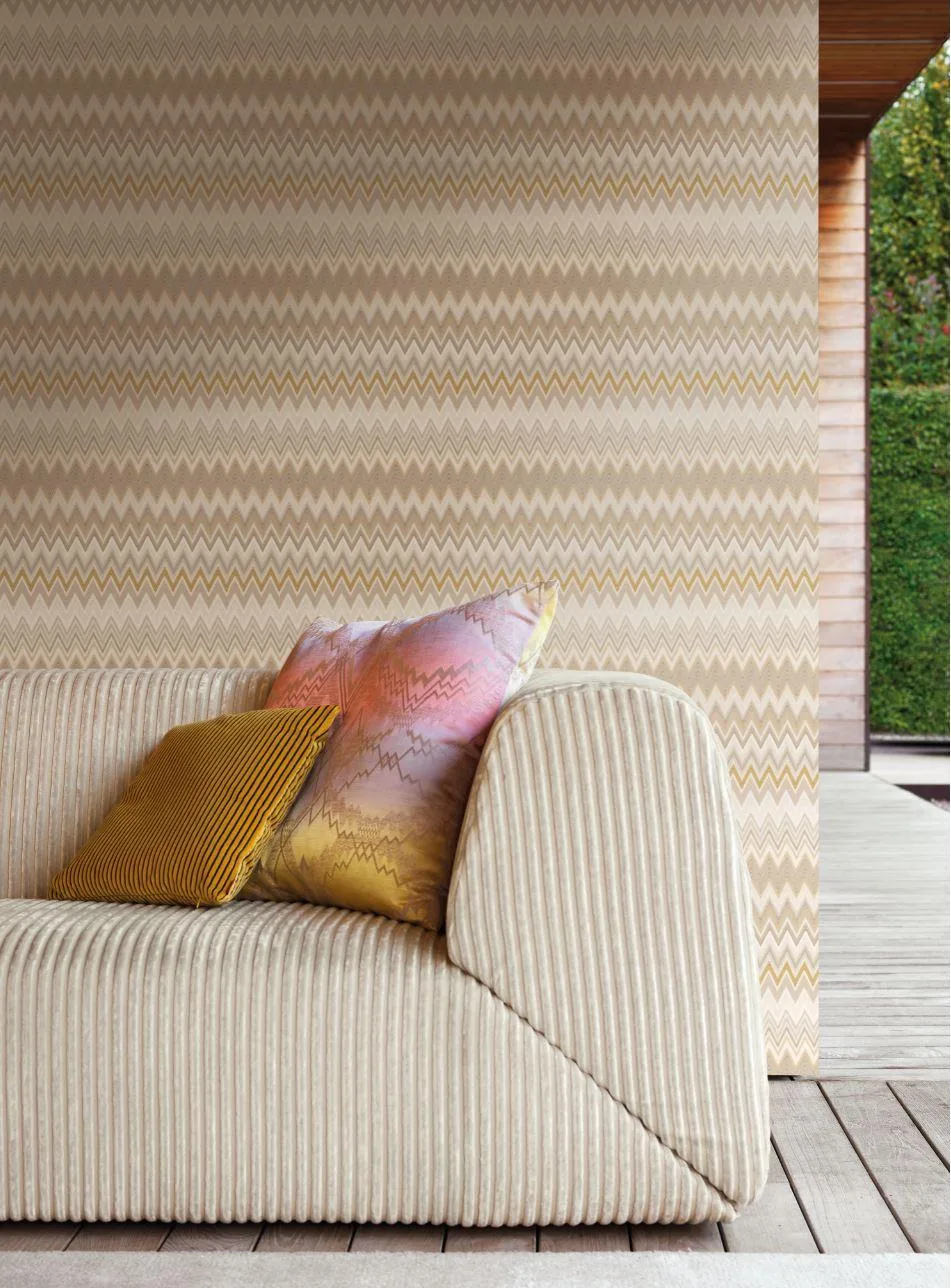 Missoni Home Zig Zag Multicolore - tapetti, beige/kulta - Image 2