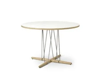 Carl Hansen E020 EMBRACE dining table, Ø110 cm, white oiled oak / white